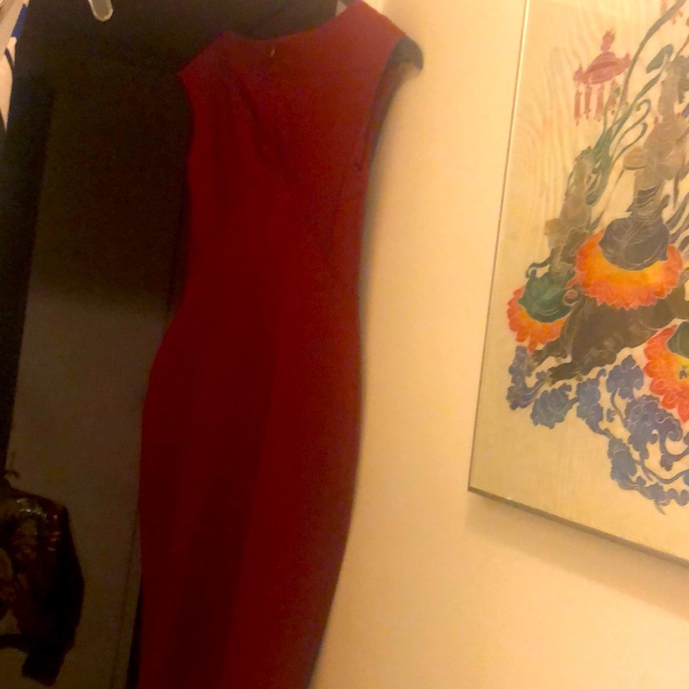 Zara maroon evening/daywear well-formed midi dress